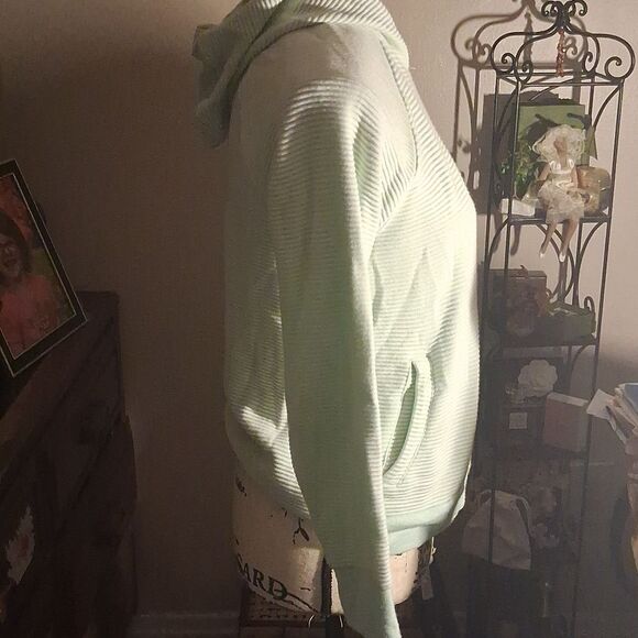 💫💫💫 ATHLETA Mint Green Ribbed Hooded Sweatshirt Size XXL(runs Small) - Picture 7 of 12